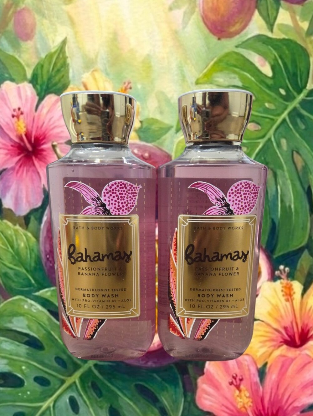 Bath & Body Ladie's Works Bahamas Passionfruit & Banana Flower Body Wash Set